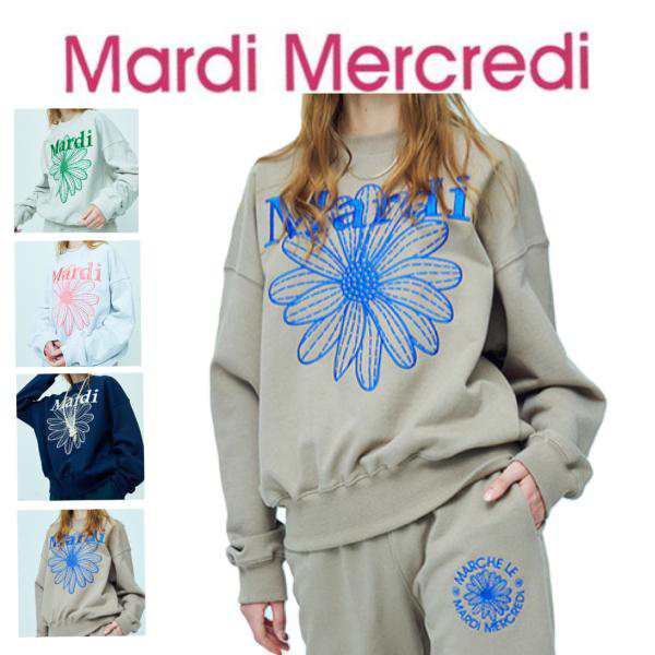 Mardi Mercredi マルディメクルディ FLOWERMARDI フラワーマルディ NEEDLEWORK ニードルワーク 刺繍 スウェット  シャツ 公式価格の対象