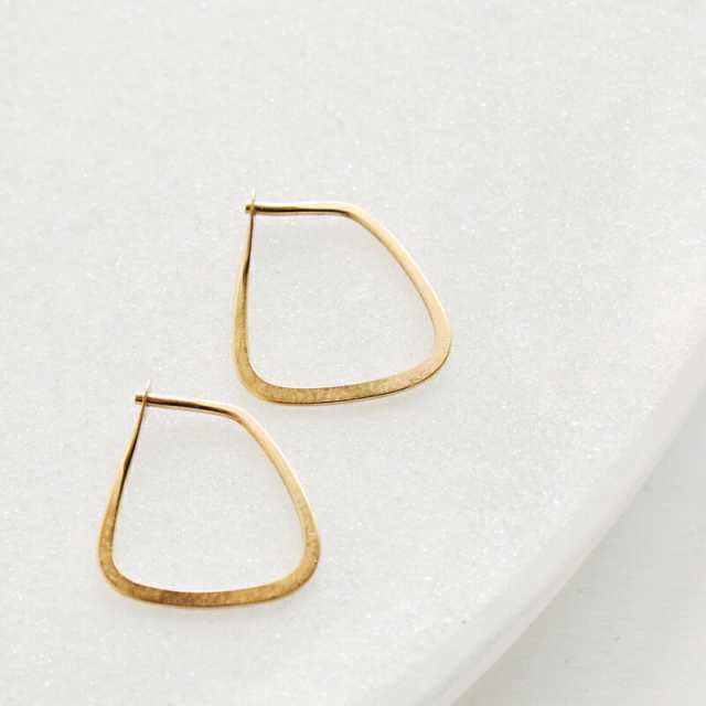 メリッサ・ジョイ・マニング ピアス Melissa Joy Manning 14kt トラぺゾイド フープ ピアス“X-Small Trapezoid Hoops” p-t-03