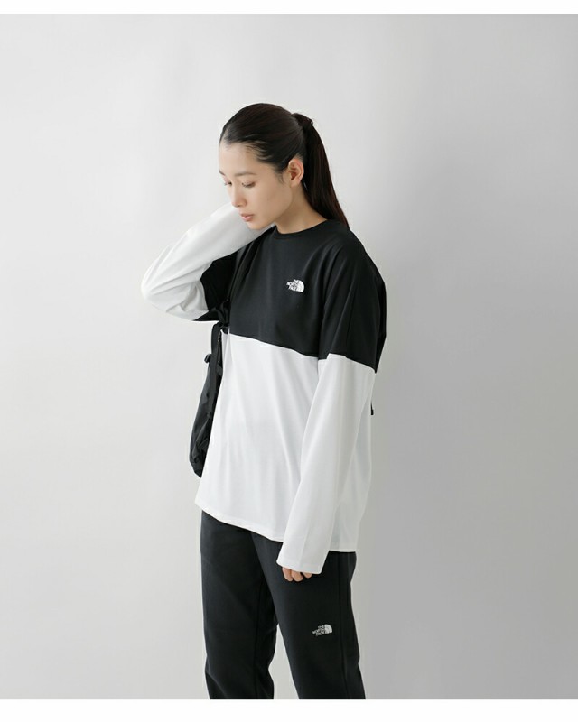 (nt82384)ノースフェイス ロンT 長袖 THE NORTH FACE ロングスリーブ バイカラー ヌプシ Tシャツ “L/S  Bi-Colored Nuptse Tee” レデ