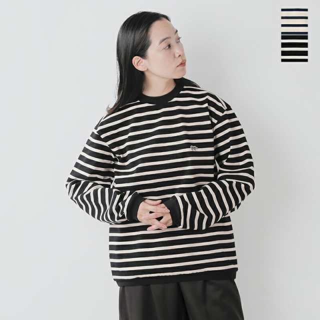 サイベーシックス Tシャツ SCYE BASICS コットン ジャージー ボーダー クルーネック Tシャツ “Striped Cotton Jersey Crew Neck T-Shir