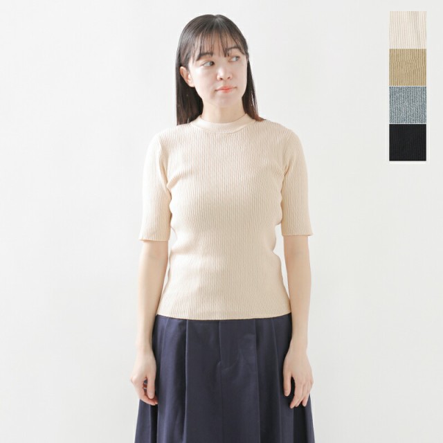 40%OFF クラネ ニット セーター CLANE ハイネック ハーフスリーブ リブニット プルオーバー 16106-2142の通販は