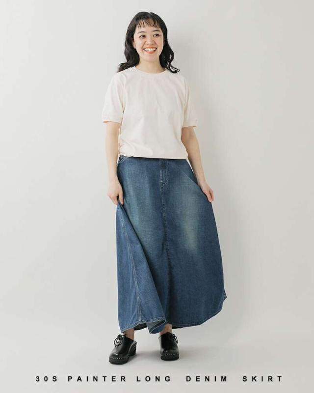 オアスロウ スカート or slow 30s ペインター ロング デニム スカート 00-4127_10