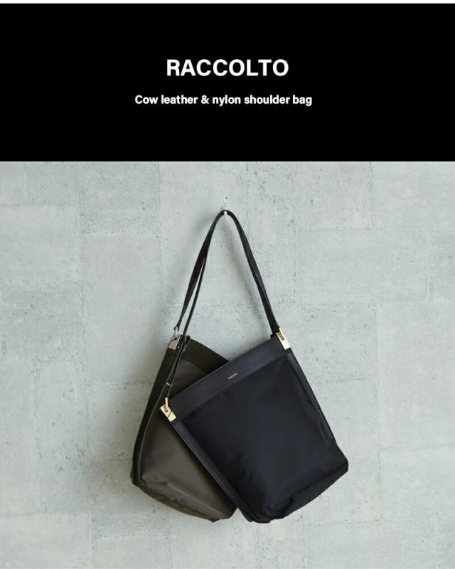 ORSETTO オルセット  カウレザー ナイロン2way ショルダー バッグ “RACCOLTO” 01-161-162-01 レディース 2025aw新作 クーポン対象