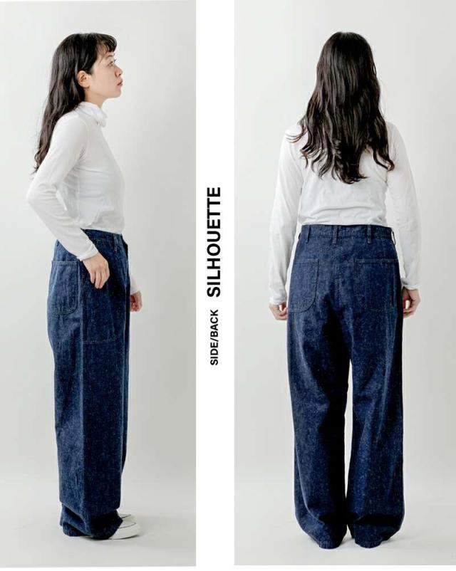オアスロウ or slow ワイド フィット USネイビー デニム ユーティリティ パンツ 01-v5130 パンツ クーポン対象_5