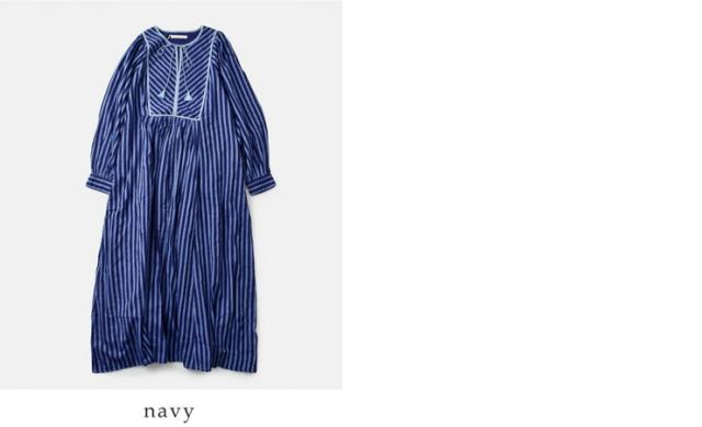 ne Quittez pas ヌキテパ コットンボイル ストライプ ギャザー ドレス ワンピース Cotton Voile Stripe Gather Dress 010441gr3 レディース 2026ss新作 春夏ロング丈 長袖 裏地付き 綿100% ポケット付き クーポン対象_15