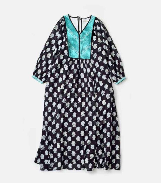 ヌキテパ ワンピース ne Quittez pas ルータス コンビ プリント ドレス