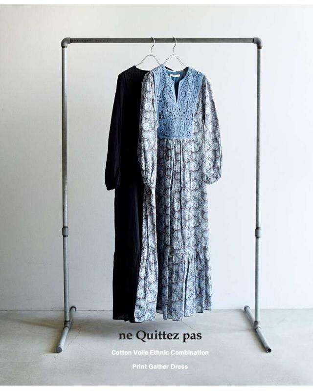 ヌキテパ ワンピース ne Quittez pas コットン レース ヨーク ドレス