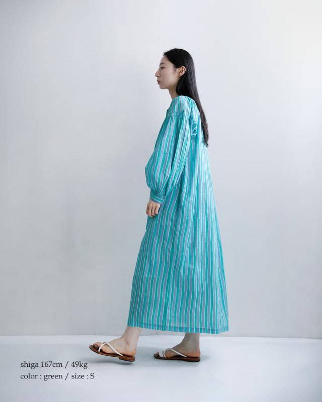 Sara Mallika サラマリカ コットン ウェーブストライプ プリント カフタン ワンピース 020461sf1 レディース 2026ss新作 春夏 クーポン対象_3