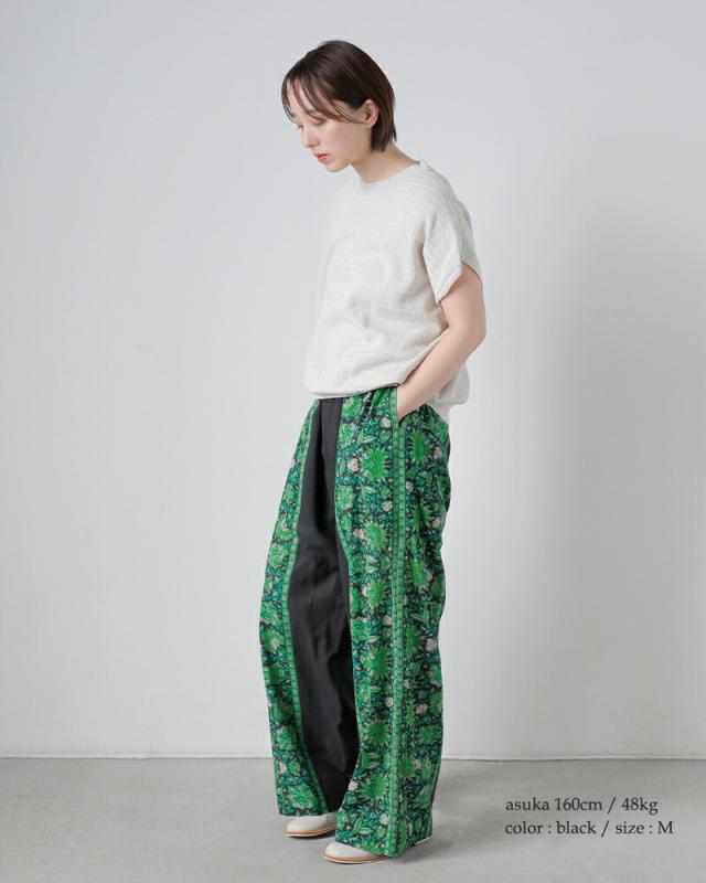 Sara Mallika サラマリカ コットン ビスコース ボーダー プリント パンツ 020661sj2 レディース 2026ss新作 春夏 クーポン対象_2