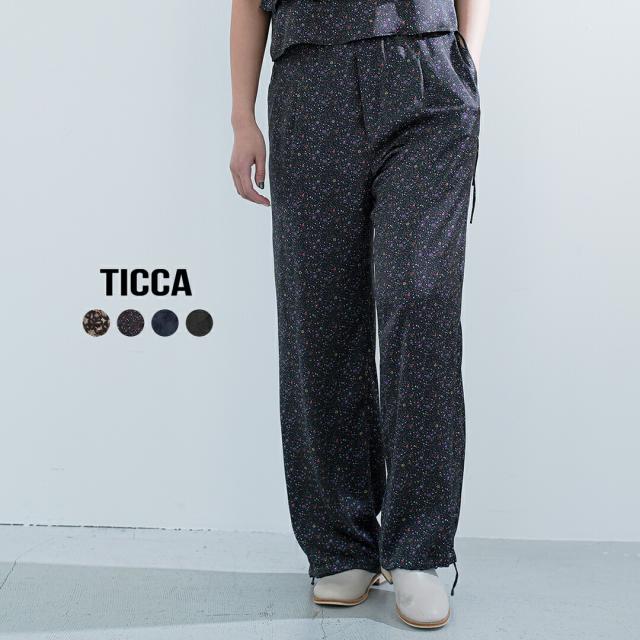 TICCA ティッカ リトルフラワー/ペイズリー プリント/キュプラローズ刺繍 パンツ tbfs-082-092-103 レディース 2026ss新作 春夏 クーポン対象