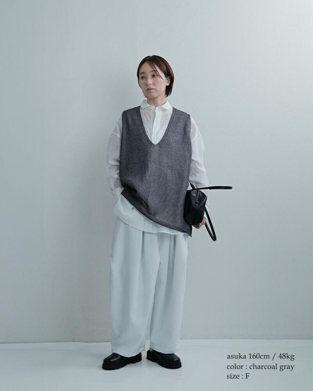 mizuiro ind ミズイロインド ワイド Vネック ベスト 1-220062