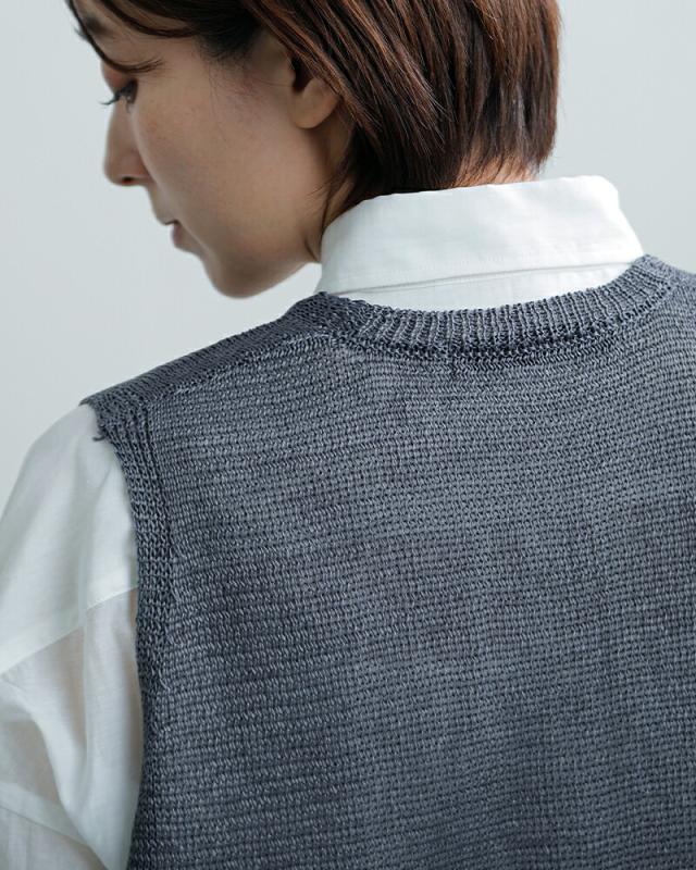 ベスト mizuiro ind ミズイロインド ワイド Vネック ベスト 1-220062