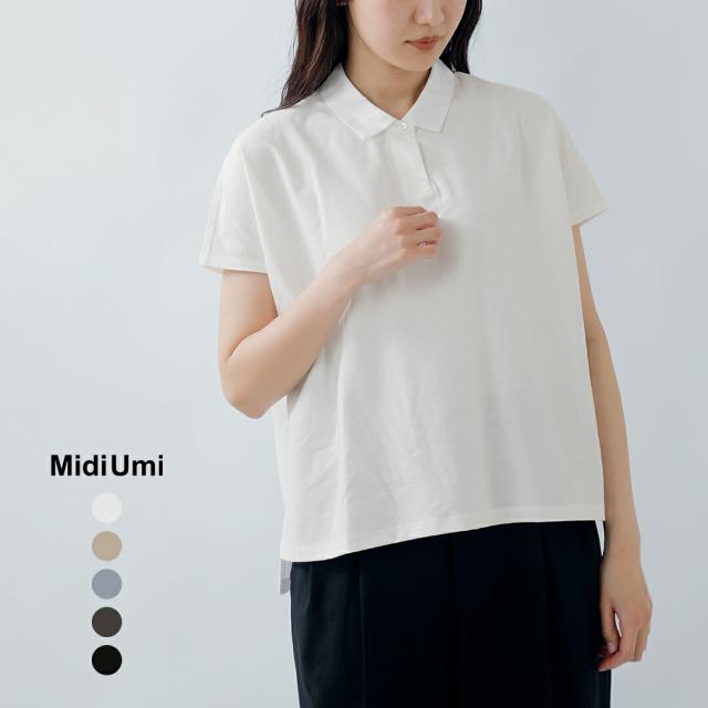 MidiUmi ミディウミ コットン ポロ ノースリーブ プルオーバー polo n/s PO 1-71983261 レディース  春夏