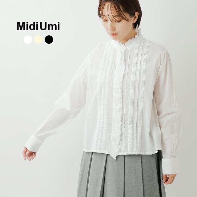 MidiUmi ミディウミ コットン ピンタック レース シャツ “pin tuck lace shirt” 1-730078 レディース 2026ss新作 春夏 クーポン対象