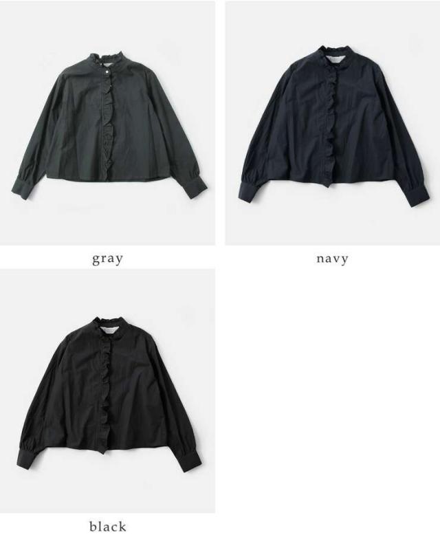 ミディウミ ブラウス MidiUmi コットン フリル シャツ “frill short
