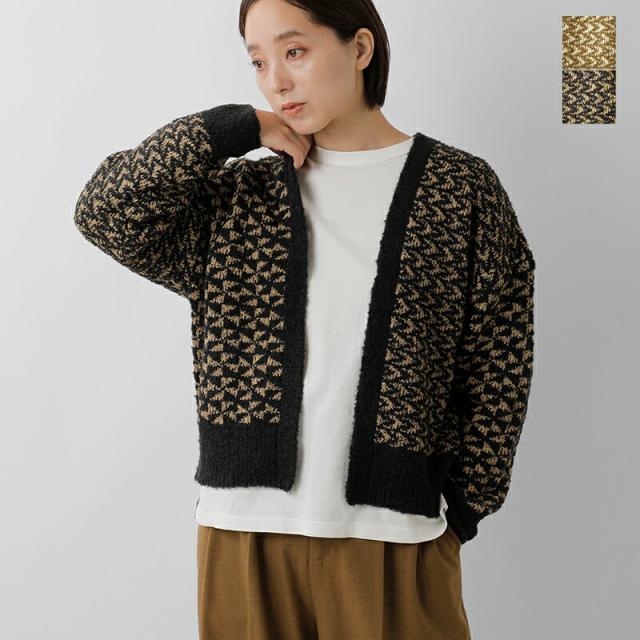 FIL DE FER フィルデフェール  ループヤーン ジャガード ショート カーディガン 10-1-07-211-5-2 レディース 2025aw新作 クーポン対象