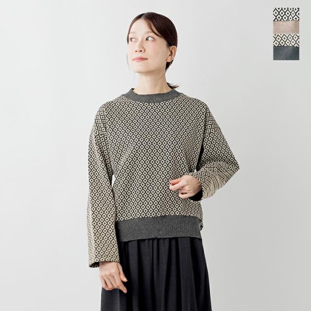 FIL DE FER フィルデフェール  ダイヤダブル ジャガード ハイネック プルオーバー 10-1-08-221-5-2-yo 2025aw新作 レディース クーポン対象