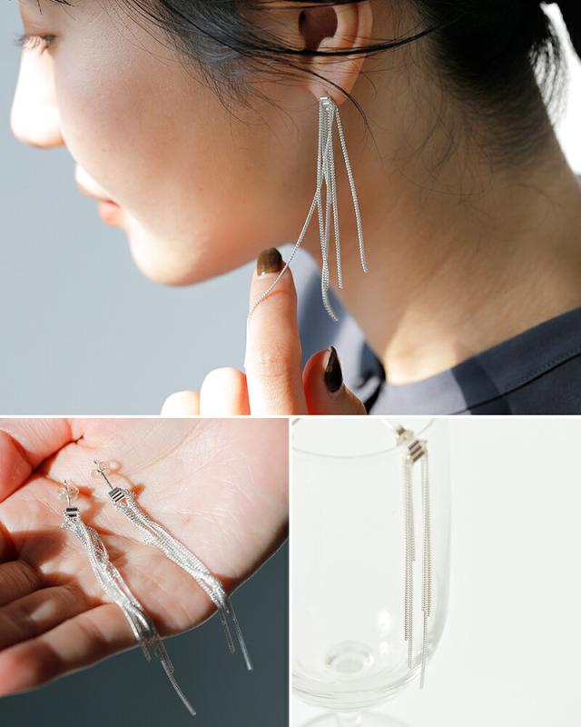 charlotte wooning シャーロット ウーニング  シルバー チェーン ピアス “ZEEBRIES” 1053560023 レディース 2025aw新作 クーポン対象