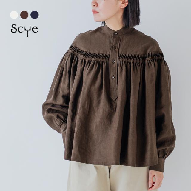 Scye サイ リネン キャンブリック タック ブラウス 60/1Linen Cambric Tucked Blouse 1226-31000 レディース  春夏