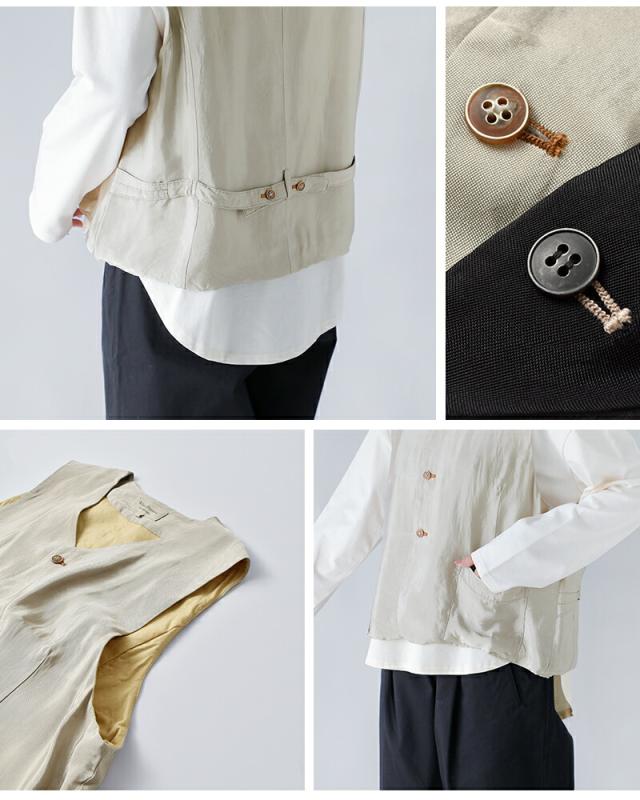 Vlas Blomme ヴラスブラム ブラスブラム ヴィンテージレーヨン ジレ