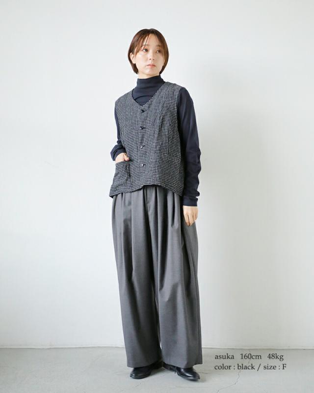 Vlas Blomme ヴラスブラム リネン クラシカル チェック コンビネーション ジレ 13310125 レディース 2026ss新作 春夏 クーポン対象_2