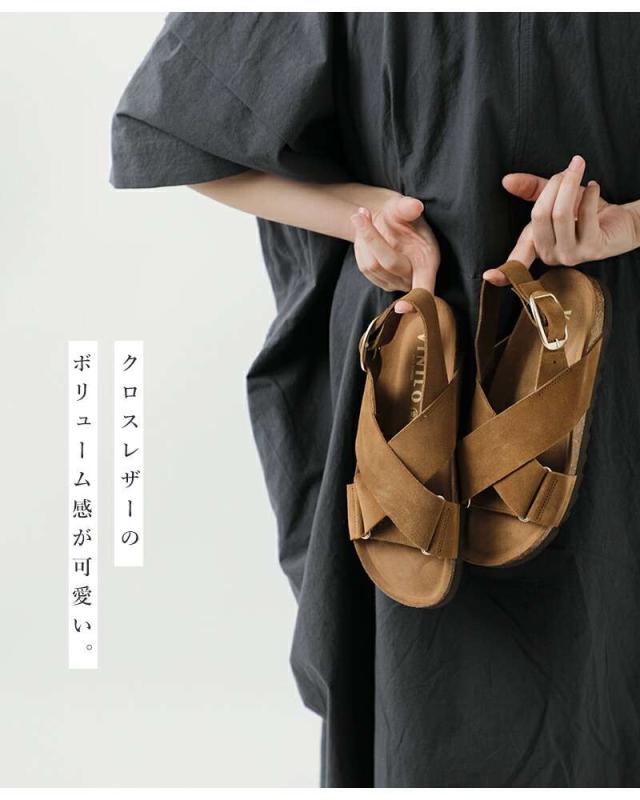 VINILO ブラック コンフォートサンダル ヴィニーロ スエードサンダル VINILO ブラック コンフォートサンダル ヴィニーロ スエード