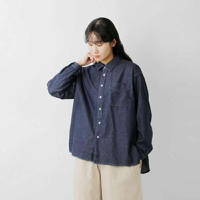 ドミンゴ ブラウス D.M.G.  コットン デニム ナチュラル シャツ 16-0842e  ☆☆