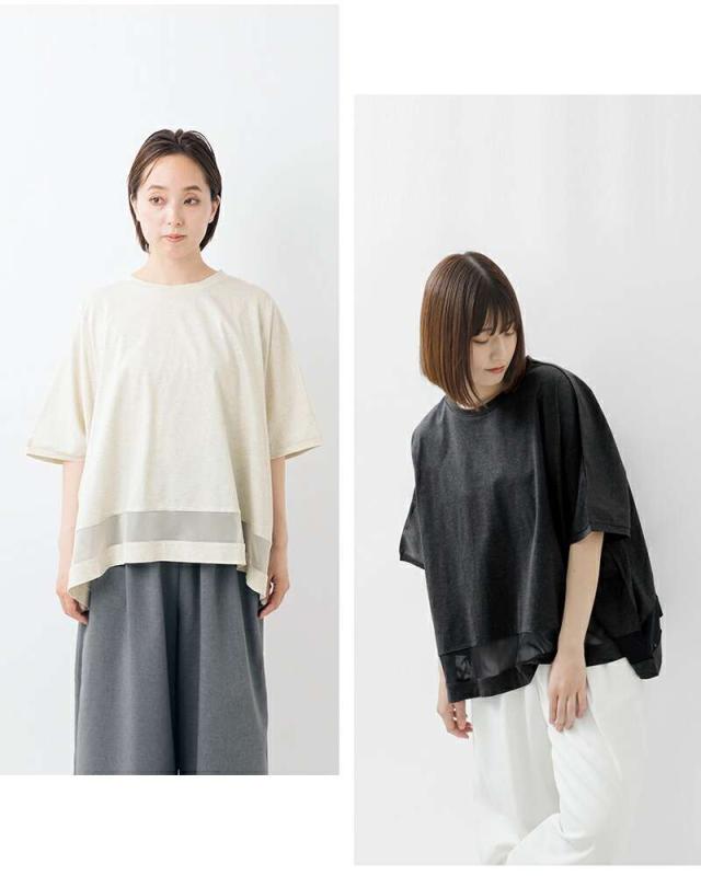 ミズイロインド Tシャツ mizuiro ind コットン メッシュ ミックス ワイド プルオーバー 2-210130_7