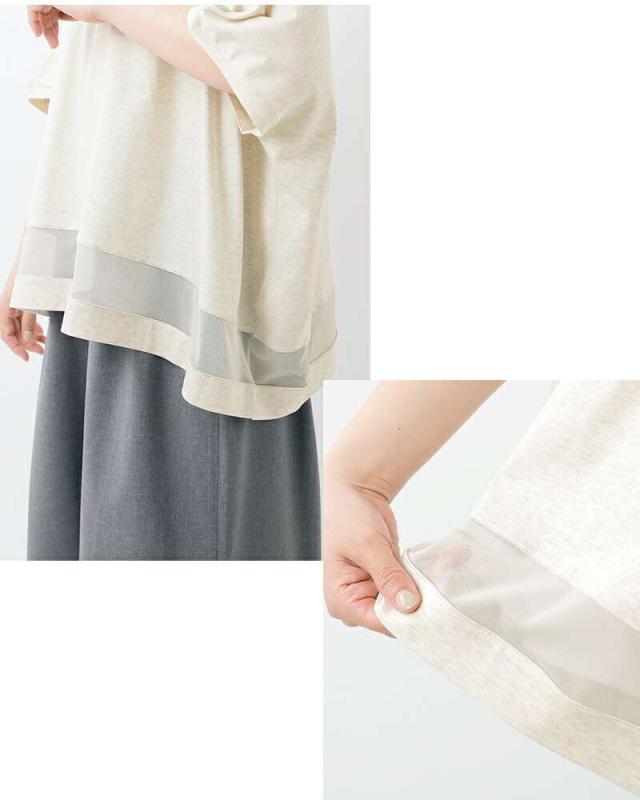 ミズイロインド Tシャツ mizuiro ind コットン メッシュ ミックス ワイド プルオーバー 2-210130_9