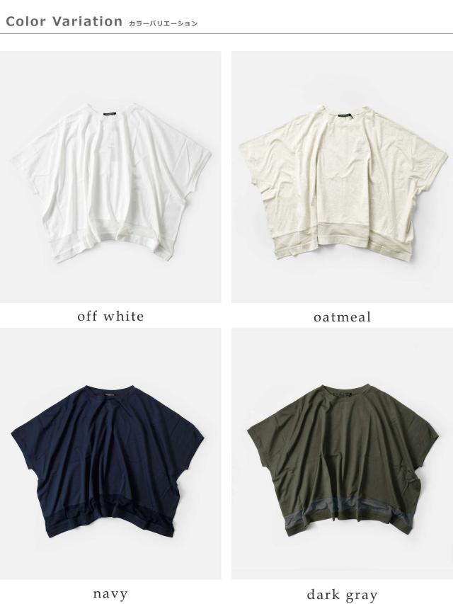 ミズイロインド Tシャツ mizuiro ind コットン メッシュ ミックス ワイド プルオーバー 2-210130_13