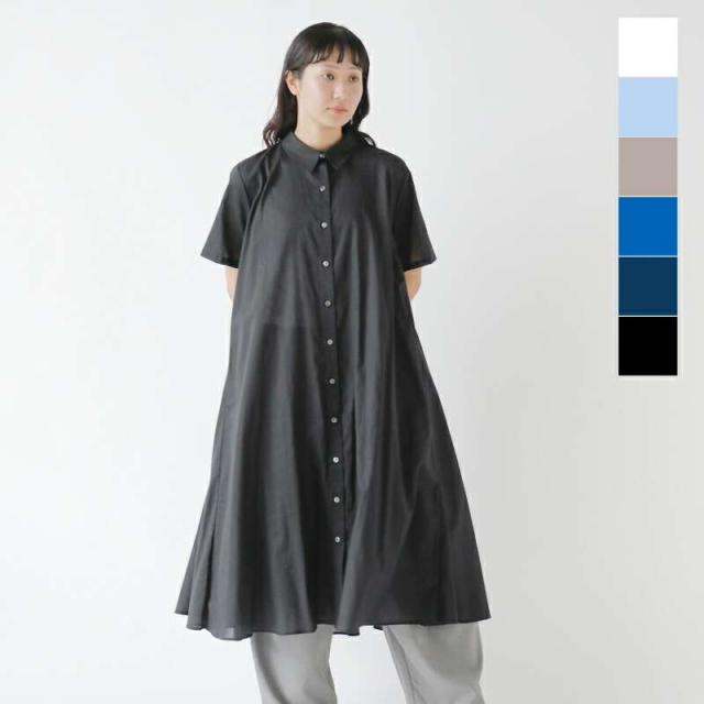 ミズイロインド フレアシャツワンピース グレー mizuiro ind