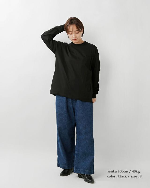 TRAVAIL MANUEL トラバイユマニュアル コットン ミディ天竺 バックラウンド 長袖 Tシャツ 2041 レディース 春夏_2