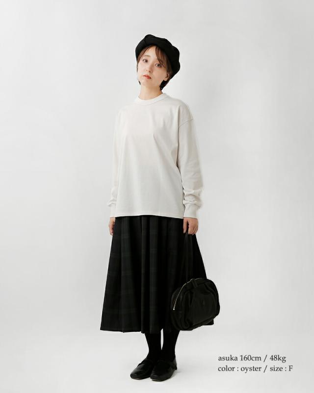 TRAVAIL MANUEL トラバイユマニュアル コットン ミディ天竺 バックラウンド 長袖 Tシャツ 2041 レディース 春夏_3