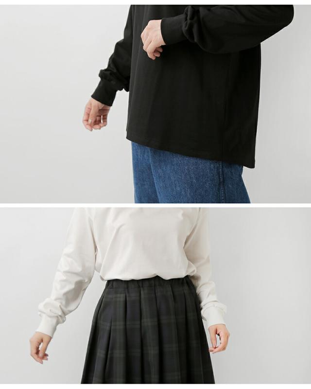 TRAVAIL MANUEL トラバイユマニュアル コットン ミディ天竺 バックラウンド 長袖 Tシャツ 2041 レディース 春夏_8