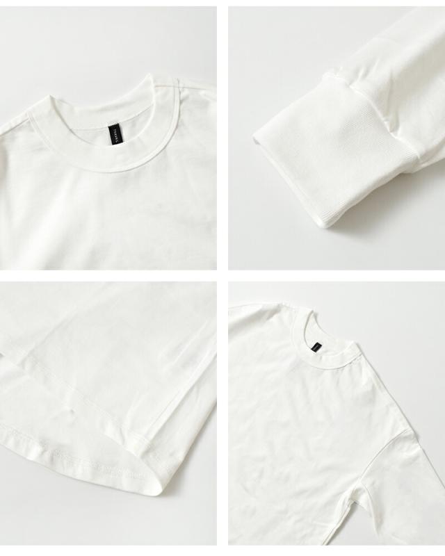 TRAVAIL MANUEL トラバイユマニュアル コットン ミディ天竺 バックラウンド 長袖 Tシャツ 2041 レディース 春夏_9