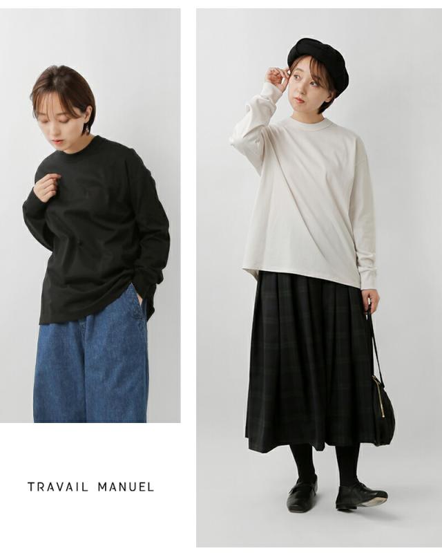 TRAVAIL MANUEL トラバイユマニュアル コットン ミディ天竺 バックラウンド 長袖 Tシャツ 2041 レディース 春夏_13