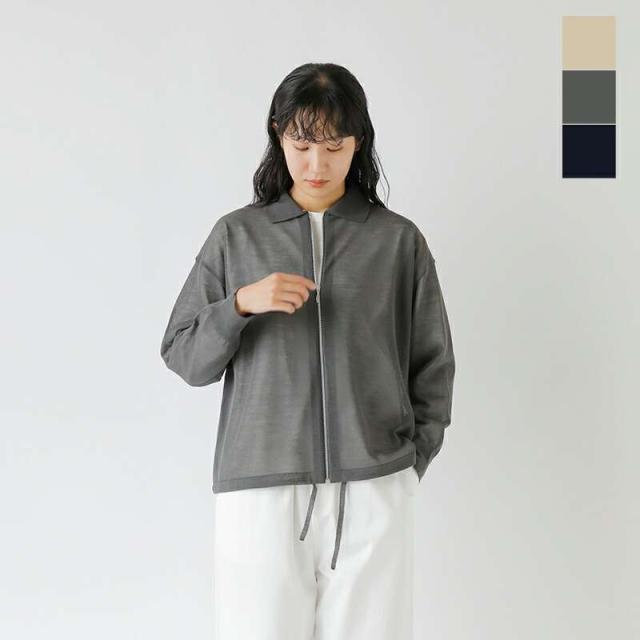 エマキュレイト カーディガン EMMACULATE  ウールシアー 襟付き ジップ カーディガン 2253k-01348  ☆☆ クーポン対象