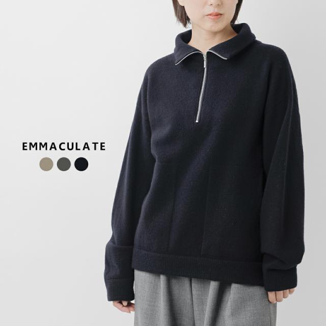 EMMACULATE エマキュレイト  ウール カシミヤ ジップ ハイネック プルオーバー 2254k-01394 レディース 2025aw新作 クーポン対象
