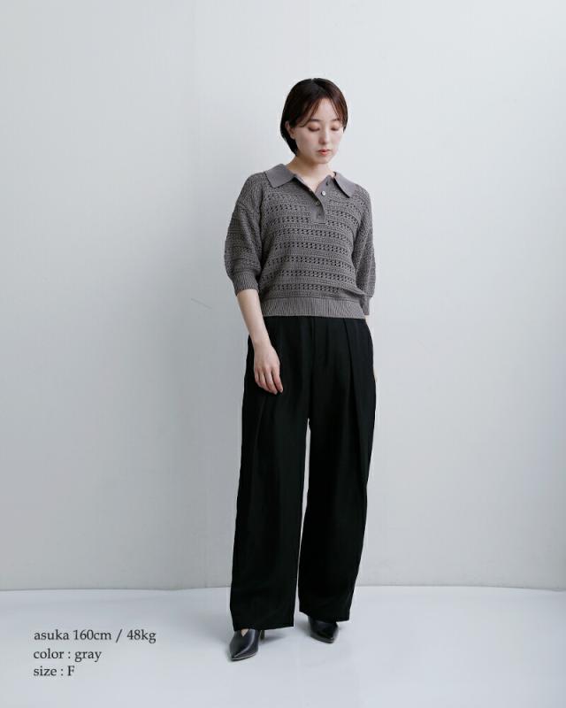 EMMACULATE エマキュレイト レース パフスリーブ 襟付き ニット プルオーバー 2261k-52430 レディース 2026ss新作 春夏 クーポン対象_2