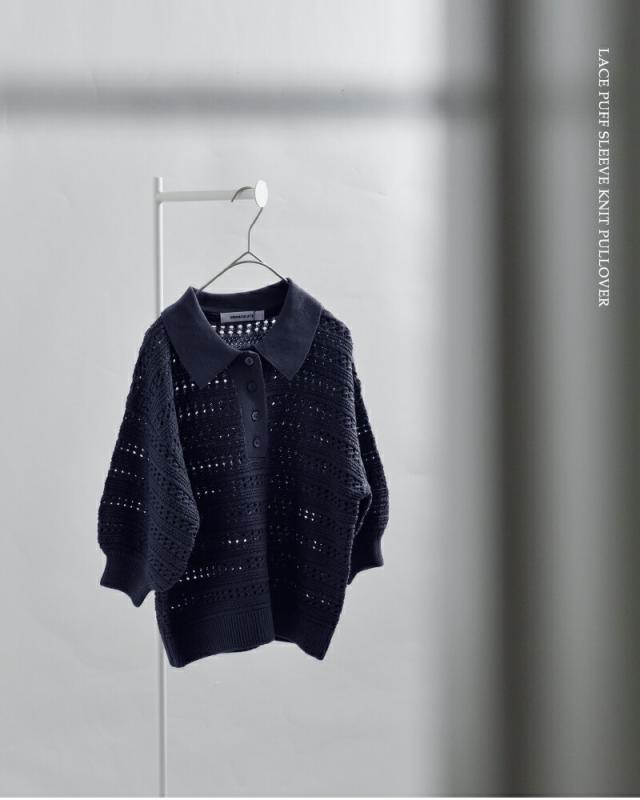 EMMACULATE エマキュレイト レース パフスリーブ 襟付き ニット プルオーバー 2261k-52430 レディース 2026ss新作 春夏 クーポン対象_4