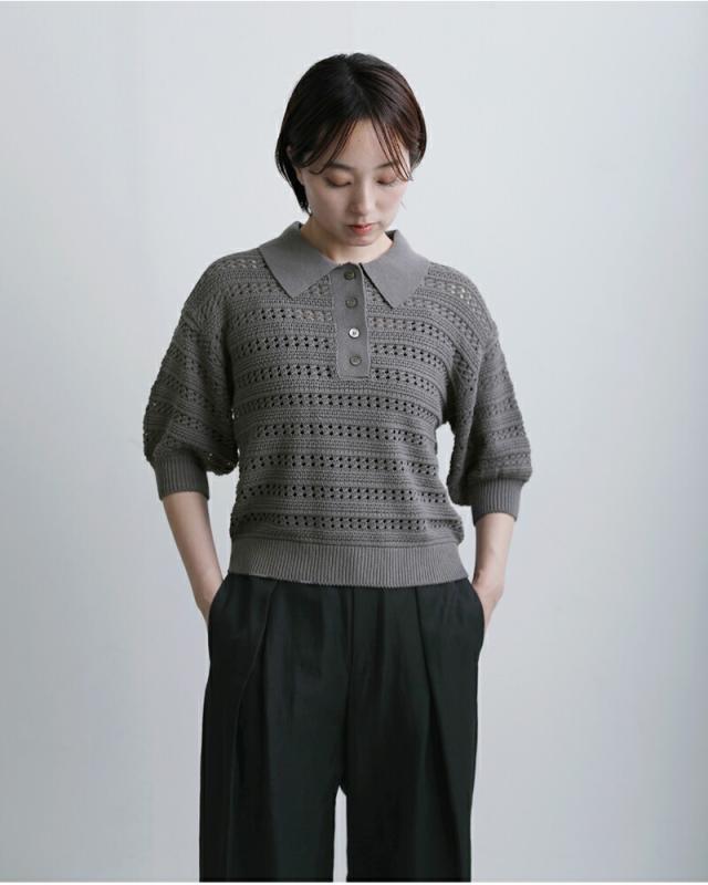EMMACULATE エマキュレイト レース パフスリーブ 襟付き ニット プルオーバー 2261k-52430 レディース 2026ss新作 春夏 クーポン対象_5