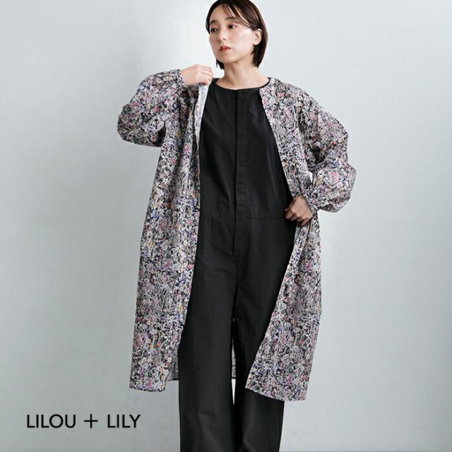 LILOU+LILY リルアンドリリー リバティ バンドカラー チュニック ワンピース ドレス 2508yj-0121 レディース 2026ss新作 春夏 クーポン対象_1