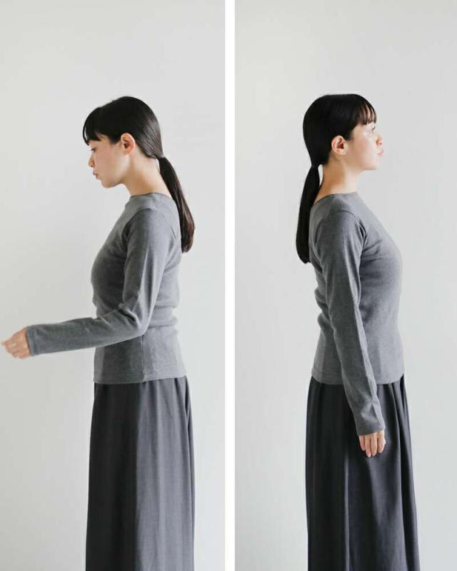 ジチピ Tシャツ GICIPI  コスティーナ コットン バックU ロングスリーブ Tシャツ “Cece” 2519a  クーポン対象