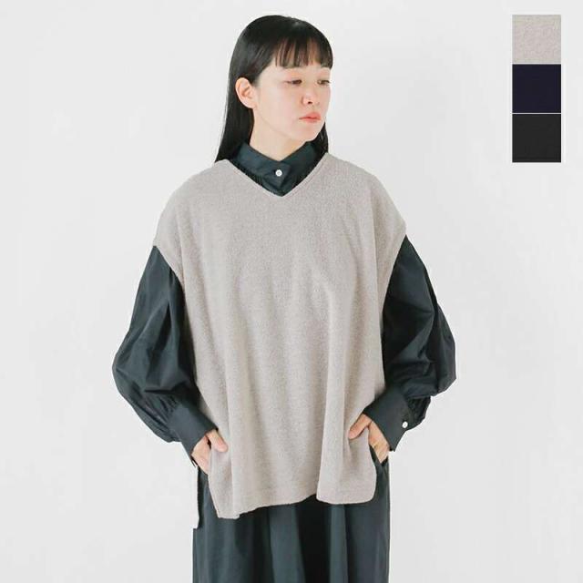 ファブリケ アン プラネテール ベスト fabrique en planete terre  ウール Vネック ベスト 252-102  ☆☆ クーポン対象