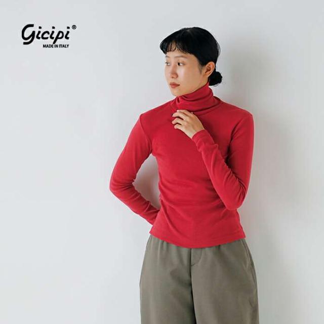 GICIPI ジチピ コットン タートルネック ロングスリーブ Tシャツ “PREZZEMOLO” 2520a-yo 2025aw新作 レディース クーポン対象