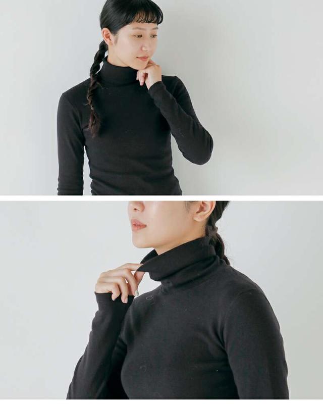 GICIPI ジチピ コットン タートルネック ロングスリーブ Tシャツ “PREZZEMOLO” 2520a-yo 2025aw新作 レディース クーポン対象