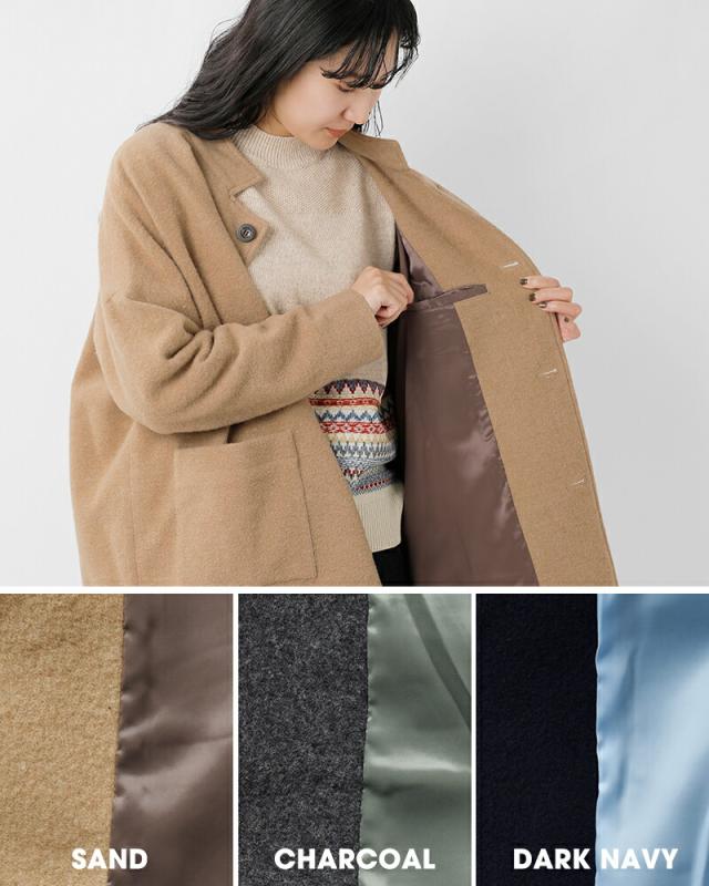 Basisbroek バージスブルック  ウール 起毛 スリークォーター コート “DENEEN” 25213d レディース 2025aw新作 クーポン対象