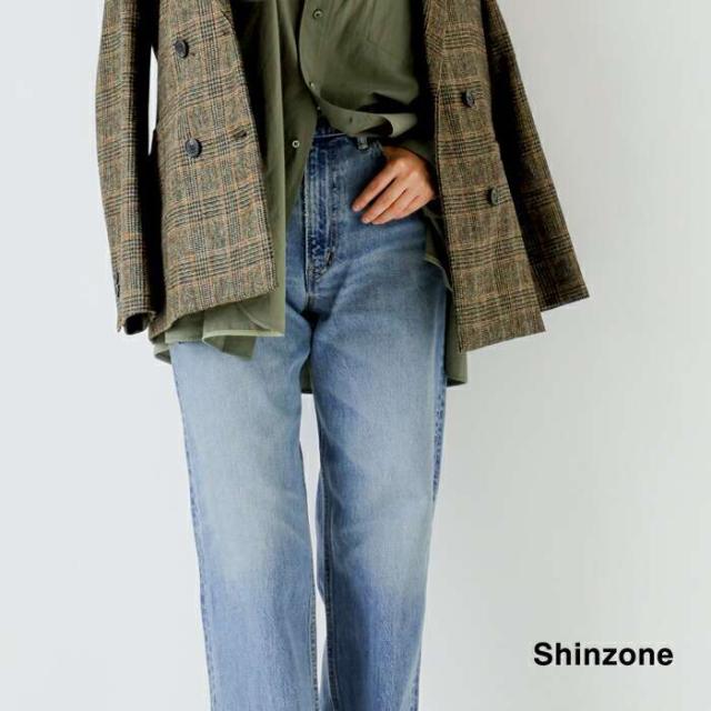 シンゾーン Shinzone オーガニックコットン セミワイド デニム パンツ