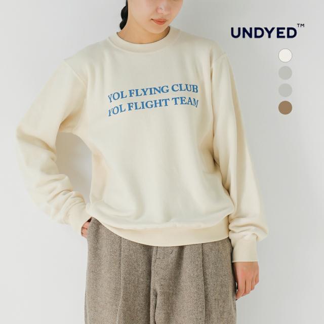 UNDYED アンダイド カラード オーガニックコットン クルーネック プリント スウェット プルオーバー “SWEAT CREW CLUB / ATHLETIC” 25f305b-c レディース 2025aw新作 ★★