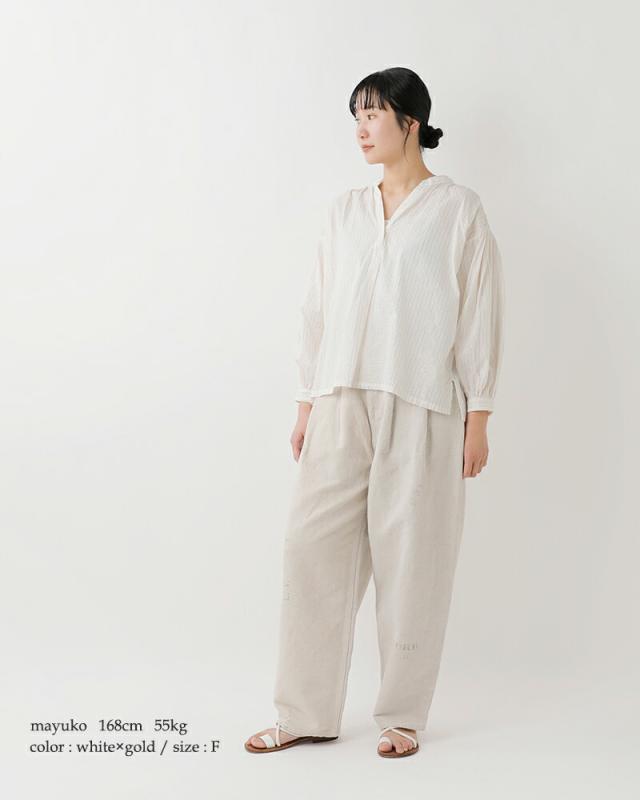 ARTE POVERA アルテポーヴェラ コットン インドサリーストライプ ギャザー シャツ 26sp03 レディース 春夏_2